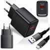 NABÍJAČKA KOCKA 2 USB Porty +TYP-C USB-C pre Telefón 25W čierna