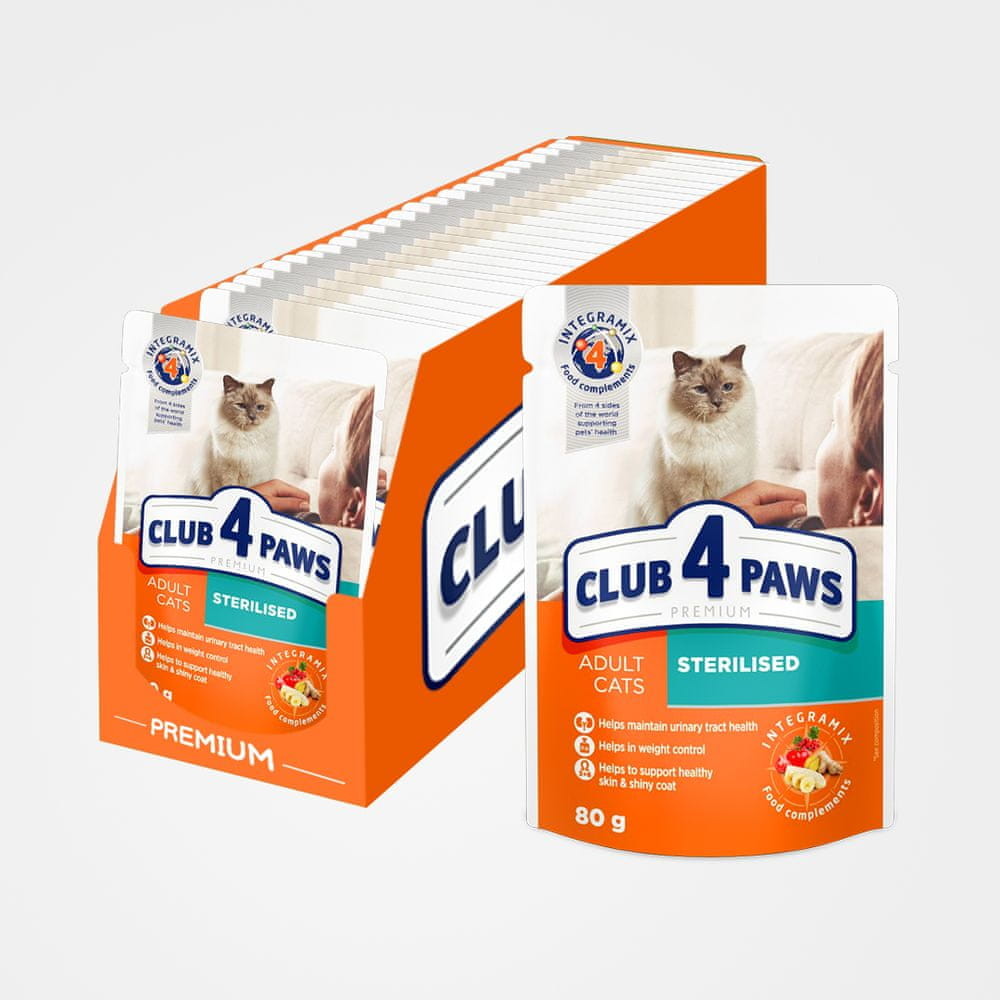 Club4Paws Premium pre sterilizované mačky 24 x 80 g