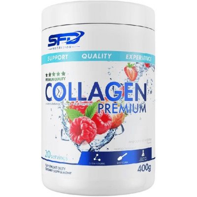 SFD Nutrition Collagen Premium hydrolyzovaný kolagén príchuť Raspberry & Strawberry 400 g