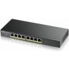 Zyxel GS1900-8HP, 8-port GbE L2 PoE Smart Switch, 802.3at, desktop, fanless, 70 Watt GS1900-8HP-EU0103F