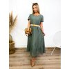 Fashionweek Čipkové Dlhé šaty s opaskom BOHO LACE IT-RAMINA Farba: Khaki, Veľkosť: Universal