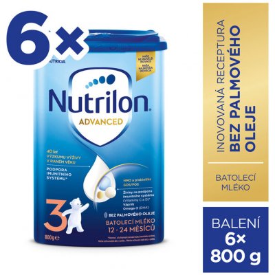 NUTRILON Mlieko batoľacie 3 Advanced 6x 800 g, 12+