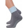 Bavlnené ponožky s protišmykom Steven 22126 sivé veľkosť 35-37