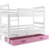 BMS GROUP Patrová postel ERYK 90x200 cm, bílá/růžová (Volba matrace: Pěnová matrace)