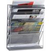 Nástenný stojan na noviny a časopisy, strieborný RD2508