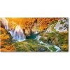 Foto obraz sklo tvrzené vodopád jeseň 100x50 cm