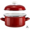 Perfect Home Smaltovaný hrniec 2L s pokrievkou, 20cm, červená, 14213