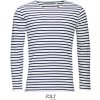 SOL's Collection Tričko Marine Men, pruhované, dlouhý rukáv, pánské COT25140290805-white/navy 2XL Bílá/navy
