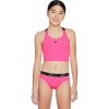 Dievčenské dvojdielne plavecké plavky NIKE SWIM-LOGO TAPE HYPER PINK-HYPER PINK Ružová L