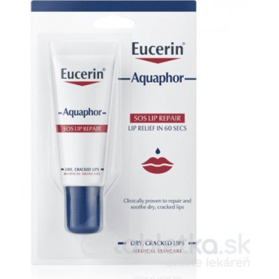 eucerin aquaphor lip repair balzam na suche a popraskane pery with vitamins  shea butter and chamomole essence 10 ml – Heureka.sk