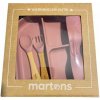 Martons jedálenská sada silikónová s prísavkou Dark pink 4 dielna