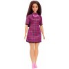 Bábika Barbie Modelka - Čierno-Ružové Kockované Šaty (194735002047)