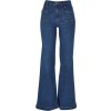 Ladies vintage flared denim pants deepblue washed