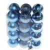 Vianočné ozdoby plastové gule Ø3 cm 24 ks modré