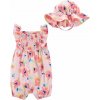 CARTER'S Set 2dielny overal letný, klobúk Floral Pink dievča NB/ veľ. 56