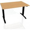 Hobis Pracovný stôl Motion, ZO, 3S, 140x61 - 128x80 cm, buk/čierna