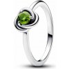 PANDORA prsten Jarně zelený kruh věčnosti 60