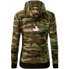 EKG kajak - Mikina dámska trendy zipper s kapucňou - M ( Hnedý maskáč )