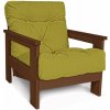 Marior HOME MEXICO Armchair (kreslo z buku) 105 / 140x75x83 cm walnut (lněný olej) green