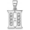 Argento Strieborný prívesok písmeno H číre okrúhle zirkóny 84938
