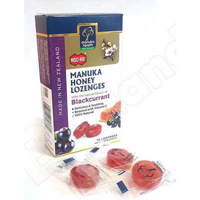 Manuka Health New Zealand Cukríky Manuka MGO 400 + čierne ríbezle 65 g