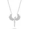 Brilio Silver Blyštivý strieborný náhrdelník anjeli so zirkónmi NCL143W