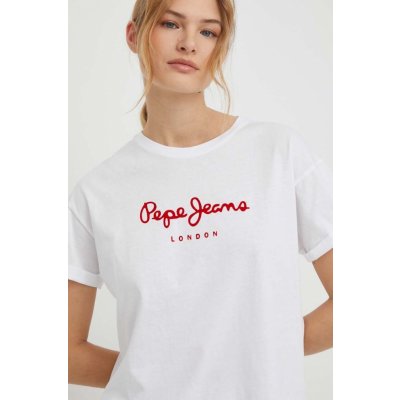Pepe Jeans Bavlnené tričko dámsky PL505761 biela