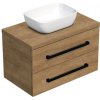 Kúpeľňová skrinka s čiernou úchytkou a krycí doskou SAT Cube Way 80x47,5x46 cm dub Hickory mat CUBE46C803DH45
