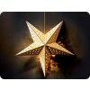 Solight drevená vianočná hviezda, závesná, časovač, 20x LED, 65cm, 2x AA (1v293)
