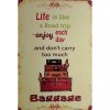 Ceduľa Life is like a Road trip Vintage style 30cm x 20cm Plechová tabuľa