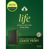 NLT Life Application Study Bible, Third Edition, Large Print (Red Letter, Genuine Leather, Black, Indexed) (Pevná)