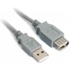 PremiumCord Predlžovací kábel USB 2.0, A-A, 0,5 m, sivý