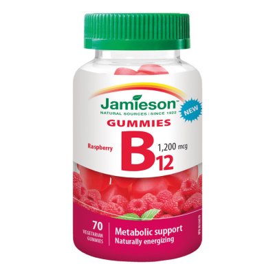 Jamieson B12 Gummies Malina 1200 mcg 70 želé pastiliek