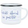 BELIS BELIS Smaltovaný hrnček 8 cm/0,35 l, biely „kostra“ v krabici