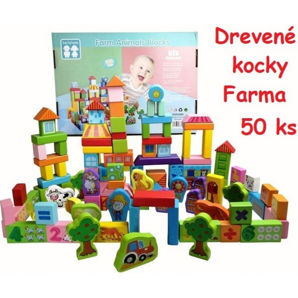 Joko sada drevené kocky Farma 50 ks od 19,9 € - Heureka.sk