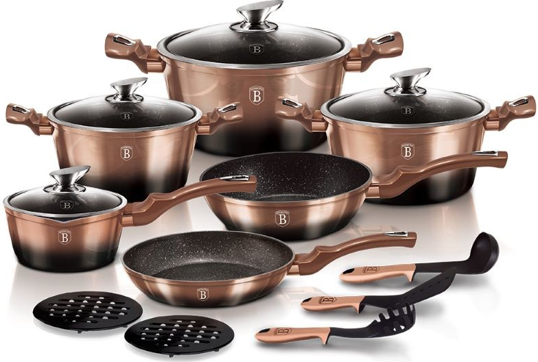 Berlinger Haus 9-Piece Cookware Set w/ Detached Ergonomic Handle, Rose Gold  Collection - On Sale - Bed Bath & Beyond - 34133868