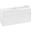 VILLEROY & BOCH Collaro závesná skrinka pod umývadlo na dosku (umývadlo vpravo), 4 zásuvky, s LED osvetlením, 1200 x 500 x 548 mm, White Matt, C114B0MS