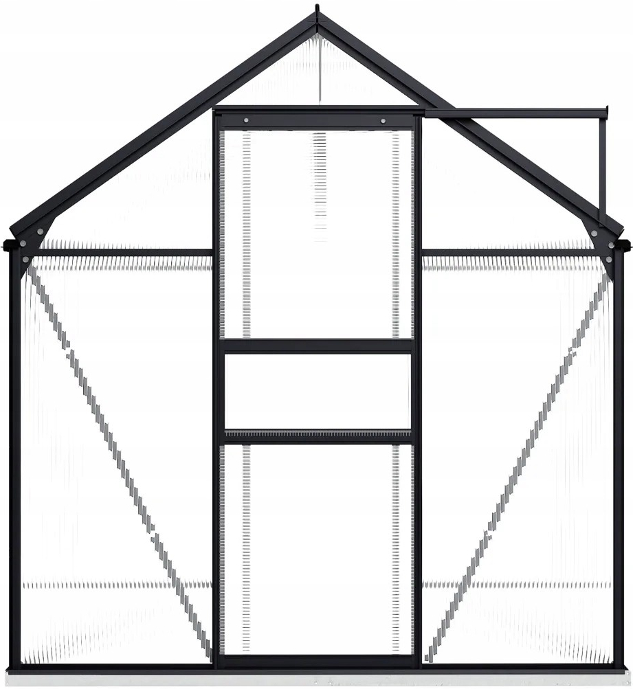 Multidom Hliníkový skleník s podkladovým rámom, antracitový 4,75 m²