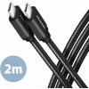 AXAGON BUCM3-CM20AB, SPEED kábel USB-C USB-C, 2 m, USB 3.2 Gen 1, PD 60W 3A, ALU, opletenie, čierny BUCM3-CM20AB