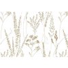 Zvyšok bavlnenej látky Divoké trávy - biela - 60 x 160 cm