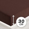 Froté napínacie prestieradlo na vysoký matrac FR-026 Čokoládovo hnedé 200 x 220 - výška 30 cm