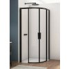 RONAL DIVERA BLACK D22SRB ATYP 75 - 90cm sprchový kút štvrťkruhový, rádius 55cm, profil čierna matná - 87 – sklo matné Screen