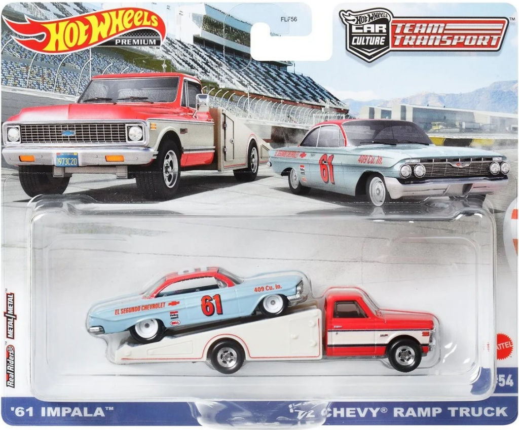 Hot Wheels Premium Car Culture Team Transport 61 Impala a 72 Chevy Ramp Truck