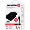 SWISSTEN SÍŤOVÝ ADAPTÉR SMART IC 1x USB 1A POWER + DATOVÝ KABEL USB / MICRO USB 1,2 M ČERNÝ 22062000