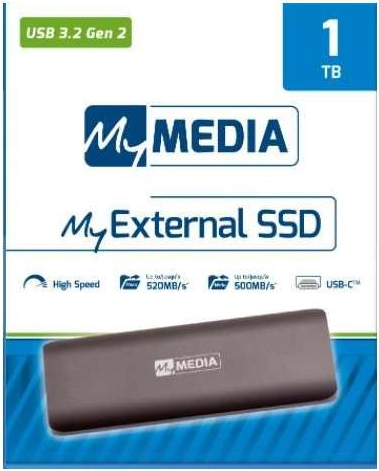 VERBATIM Disque dur externe MYMEDIA SSD 1TO USB 3.2