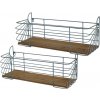 Chic Antique 2ks opálová antik kovová nástenná polička Old Shelf - 55*19*20/ 50*16*20 cm - Chic Antique