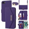 AppleKing flipové puzdro s popruhom v štýle listovej kabelky pre iPhone SE (2020/2022) / 8 / 7 - fialové - možnosť vrátiť tovar ZADARMO do 30tich dní