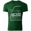 T-ričko BMW e30 pánske tričko Farba trička: Tmavozelená, Farba potlače: Biela, Veľkosť: M