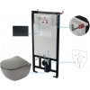 Deante Aplomo Peonia 6v1 antracitová závesná WC súprava, čierny gombík, CDENDZPW