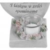Dekorácia MagicHome, Srdce s anjelikmi, polyresin, na hrob, 15,5x12x17,5 cm
